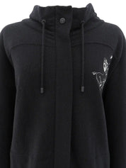 Cashmere CC Mark Zip-Up Cardigan in Black