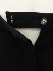 サイドロゴCCマークボタンパンツ　ブラック