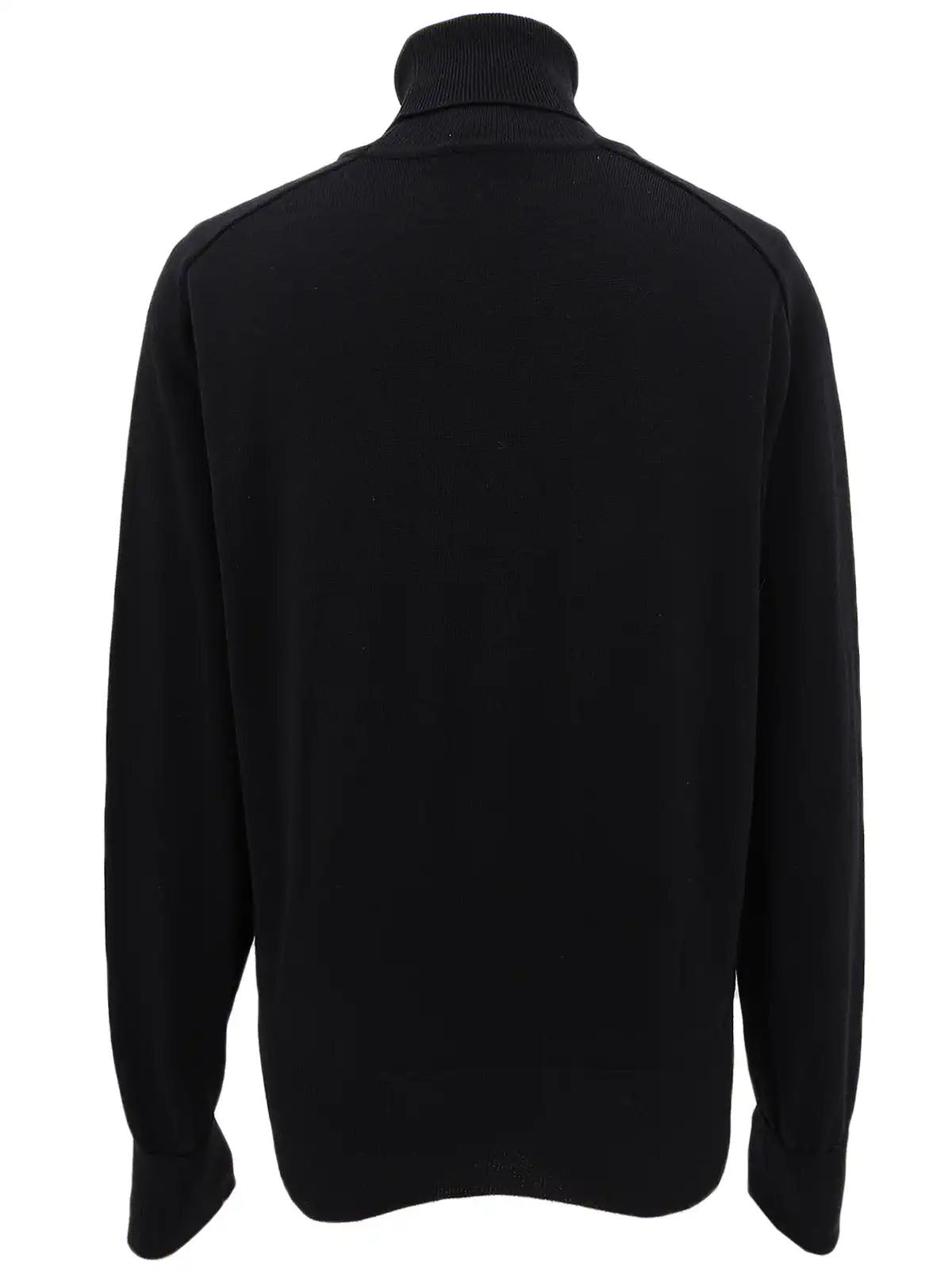 Silk knit combination design pattern long sleeve shirt in black/multi