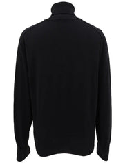 シルクニットコンビデザインパターンロングスリーブシャツ　ブラック／マルチ