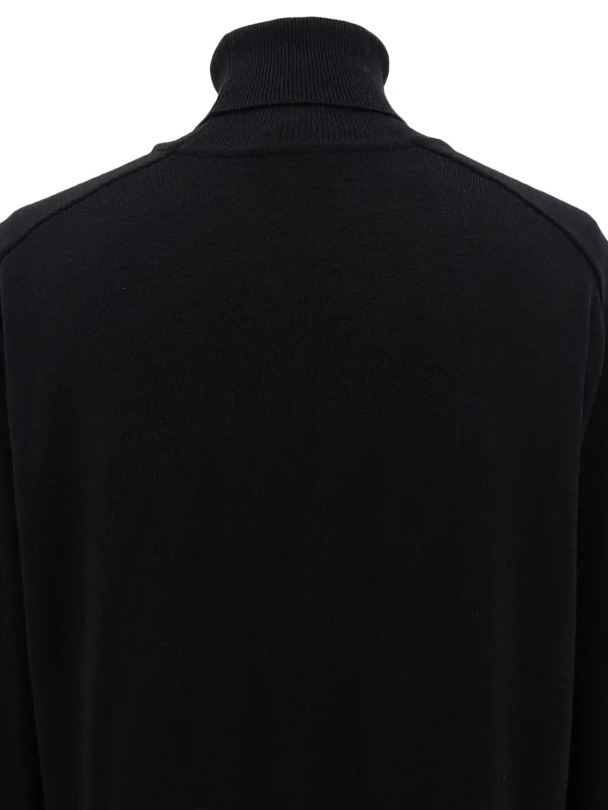 Silk knit combination design pattern long sleeve shirt in black/multi
