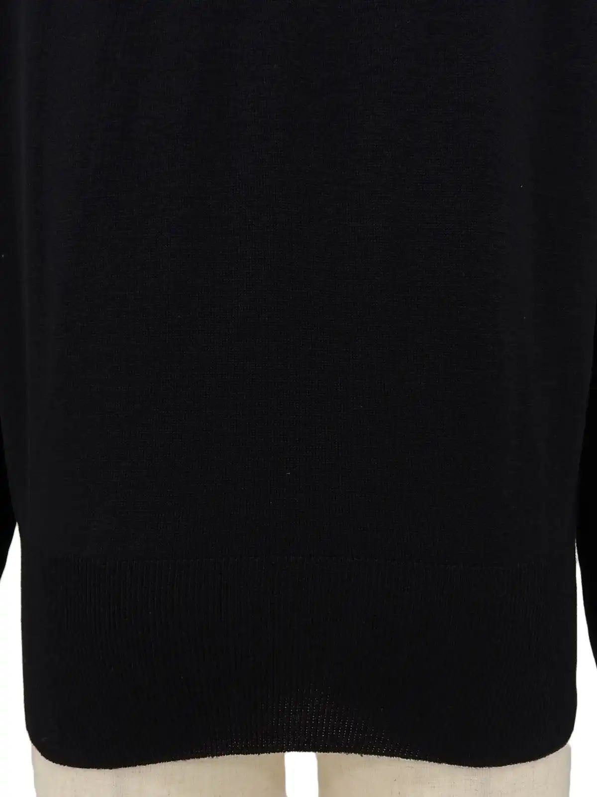 Silk knit combination design pattern long sleeve shirt in black/multi