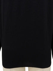 Silk knit combination design pattern long sleeve shirt in black/multi