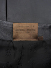 Leather Box Pleated Skirt in Black