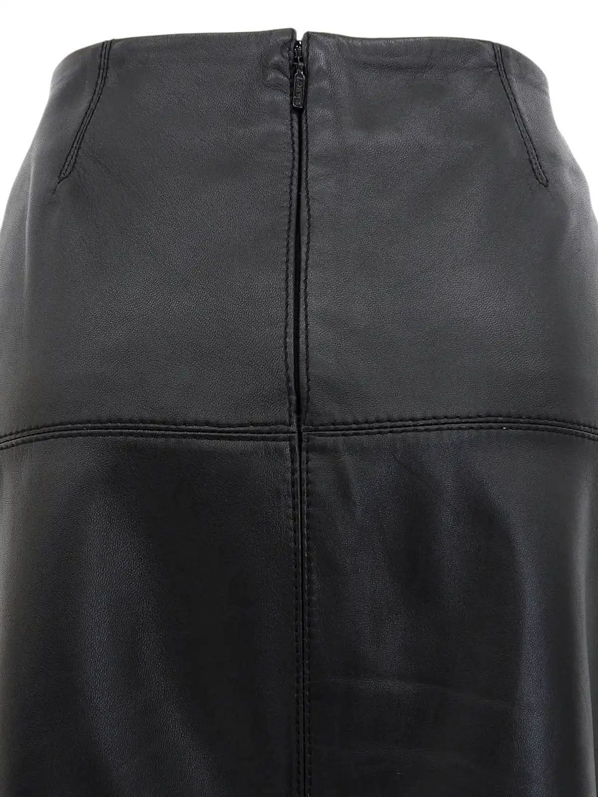 レザーボックスプリーツスカート　ブラック