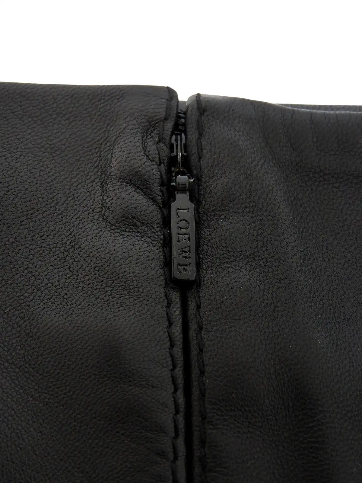 Leather Box Pleated Skirt in Black