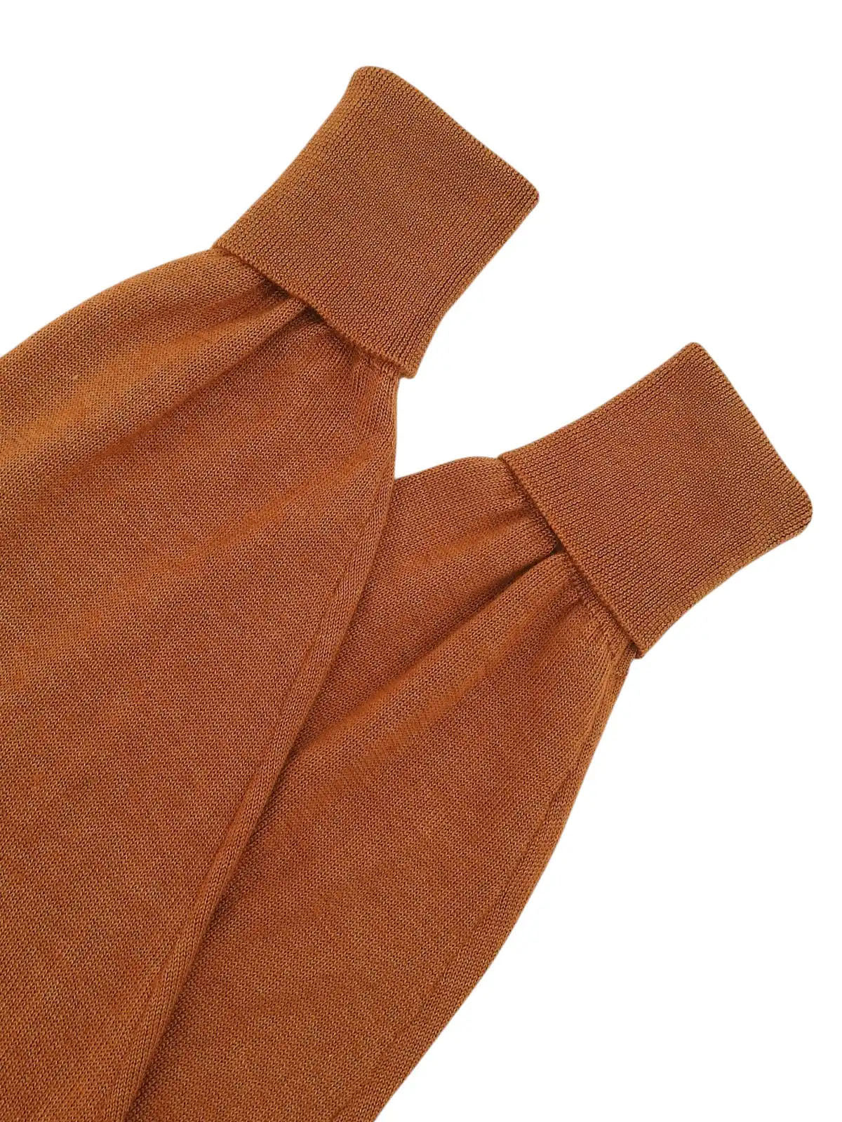 Cashmere and Silk Combination Animal Pattern Cardigan in Camel