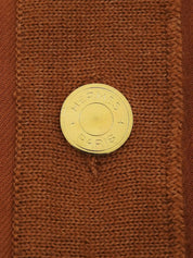 Cashmere and Silk Combination Animal Pattern Cardigan in Camel