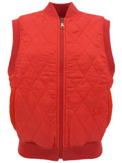 Quilted fleece combination vest in red