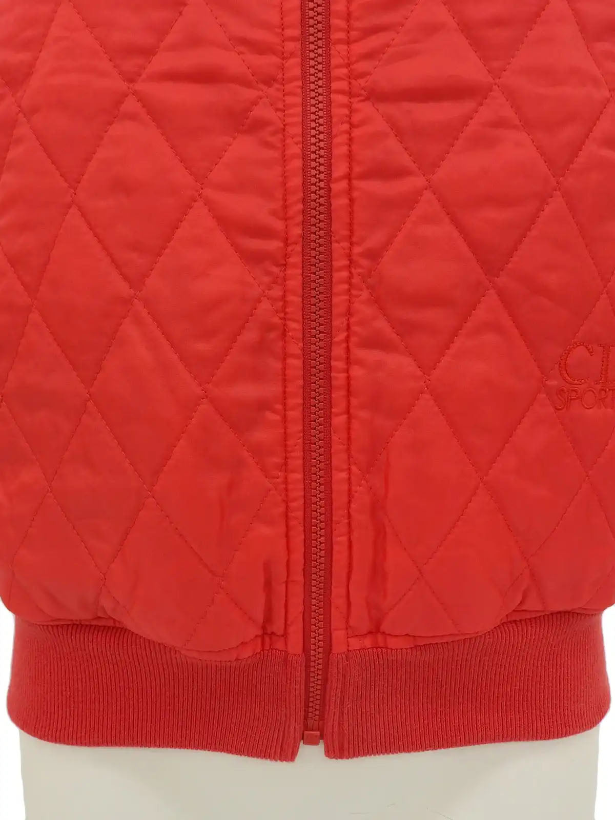 Quilted fleece combination vest in red