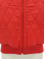 Quilted fleece combination vest in red