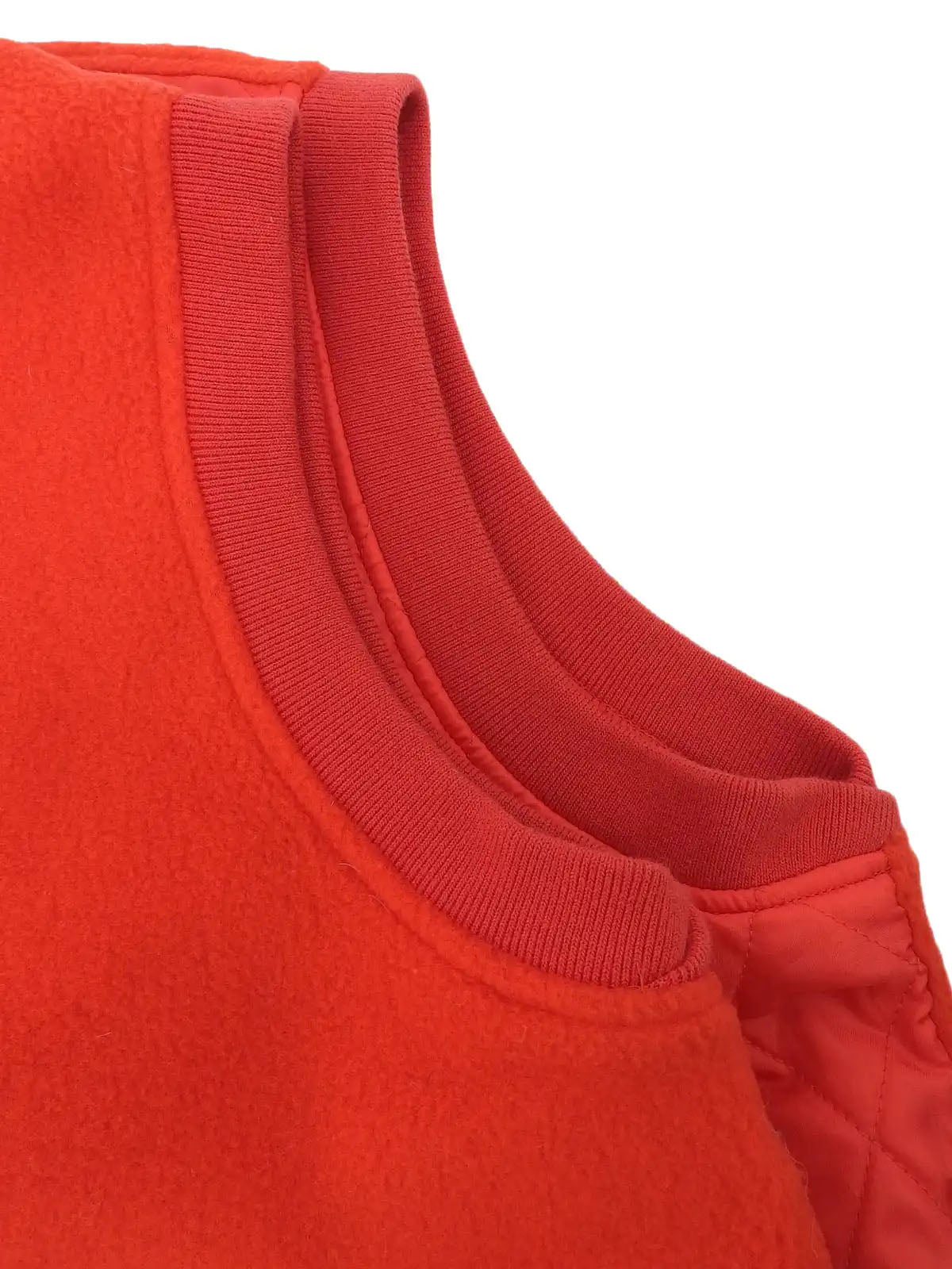 Quilted fleece combination vest in red