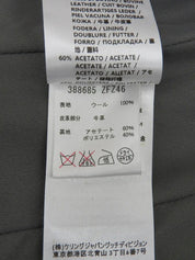 Wool and leather button double-breasted jacket in grey