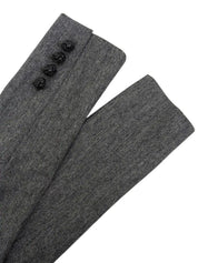 Wool and leather button double-breasted jacket in grey