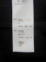 Cotton and leather combination long coat in black
