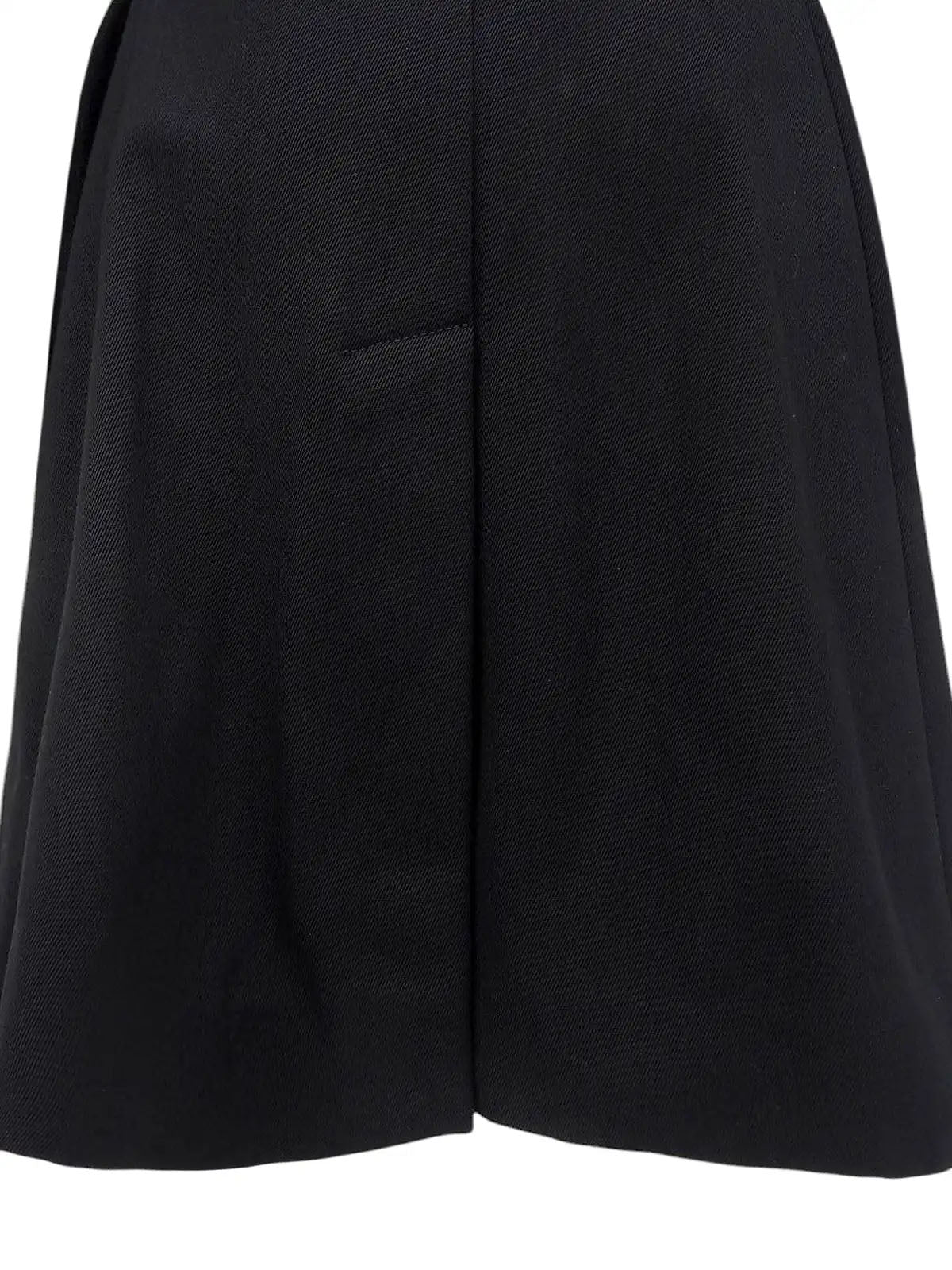 Cotton and leather combination long coat in black