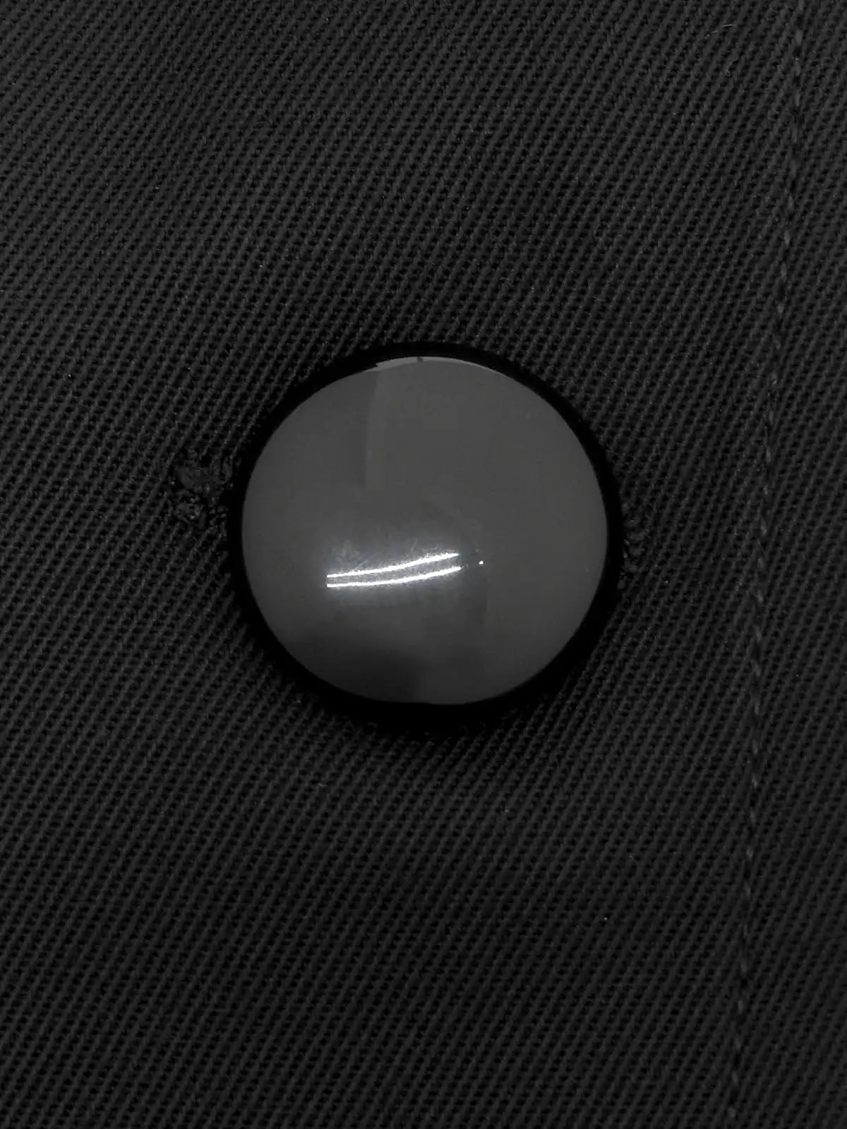 Cotton Leather Combination Long Coat Black