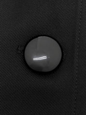 Cotton Leather Combination Long Coat Black