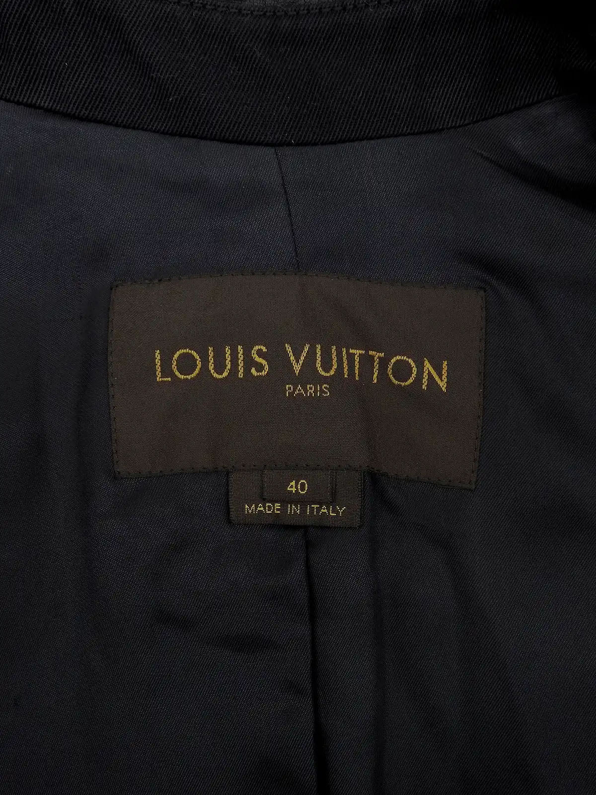 Cotton and leather combination long coat in black