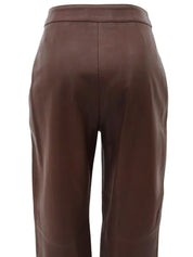 2001年製 レザーCCマークボタンパンツ ブラウン