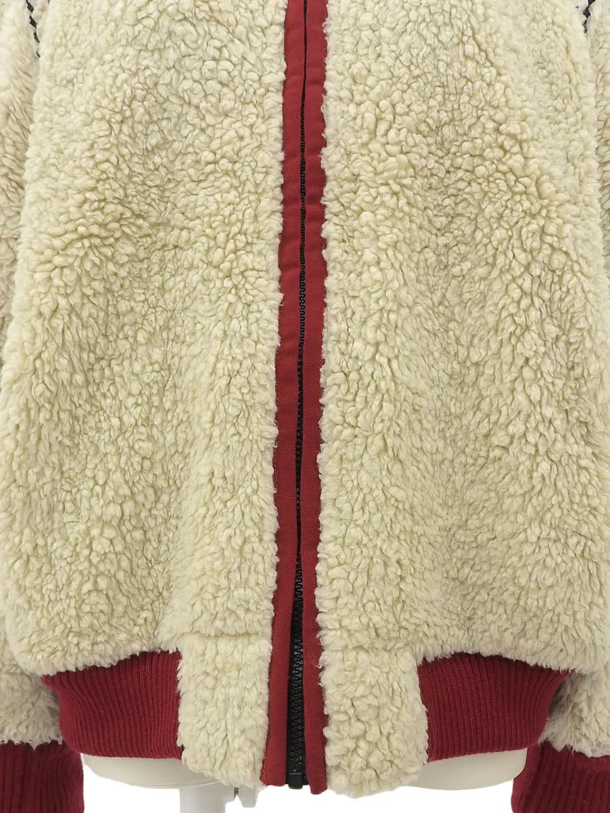 2008年製 スポーツラインCCマークジップボアブルゾン ベージュ/レッド