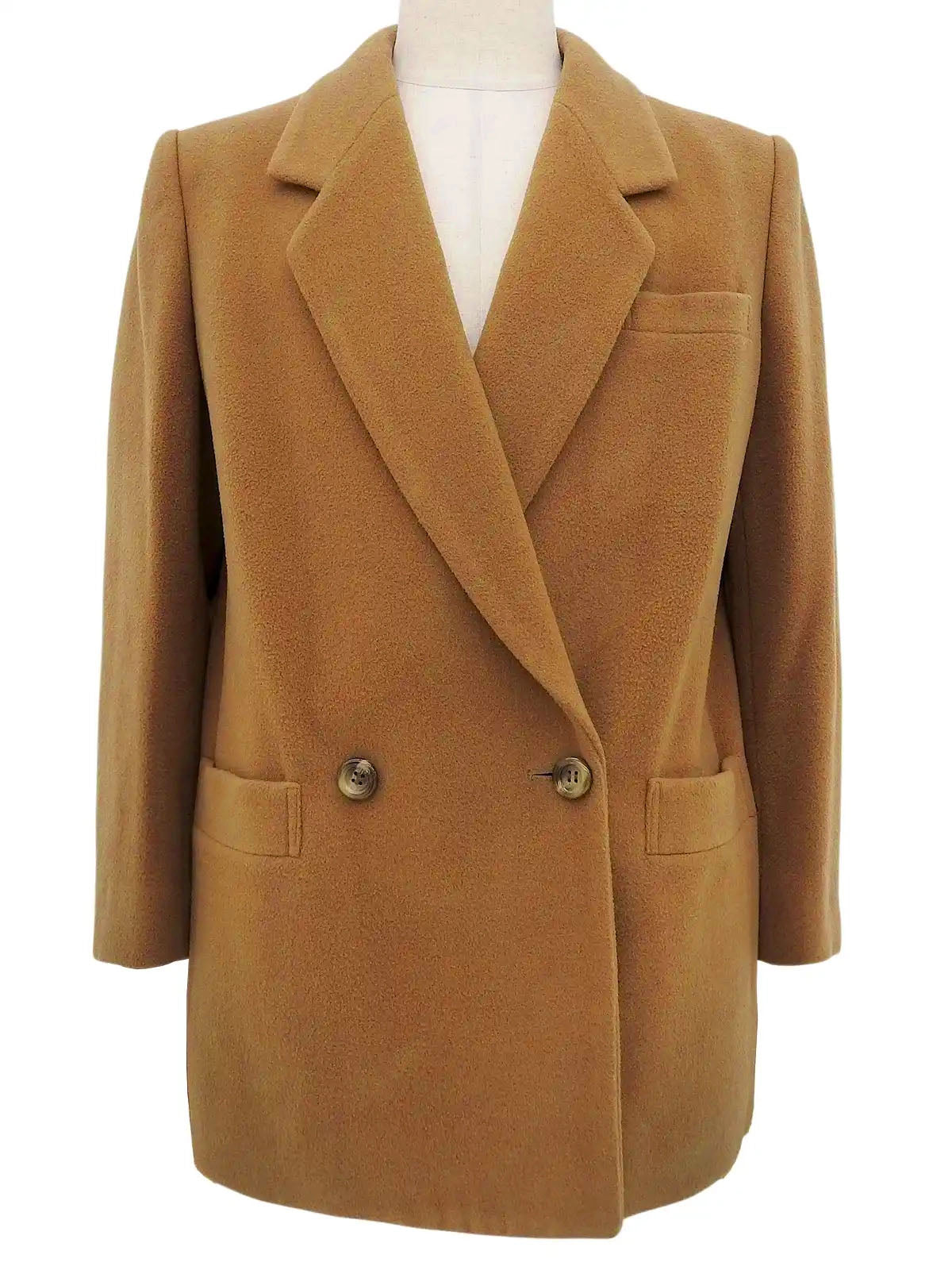 ウールダブルブレストジャケット　キャメル