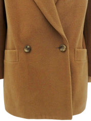 ウールダブルブレストジャケット　キャメル