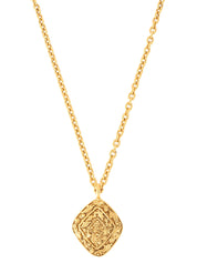 Diamond motif CC mark necklace gold