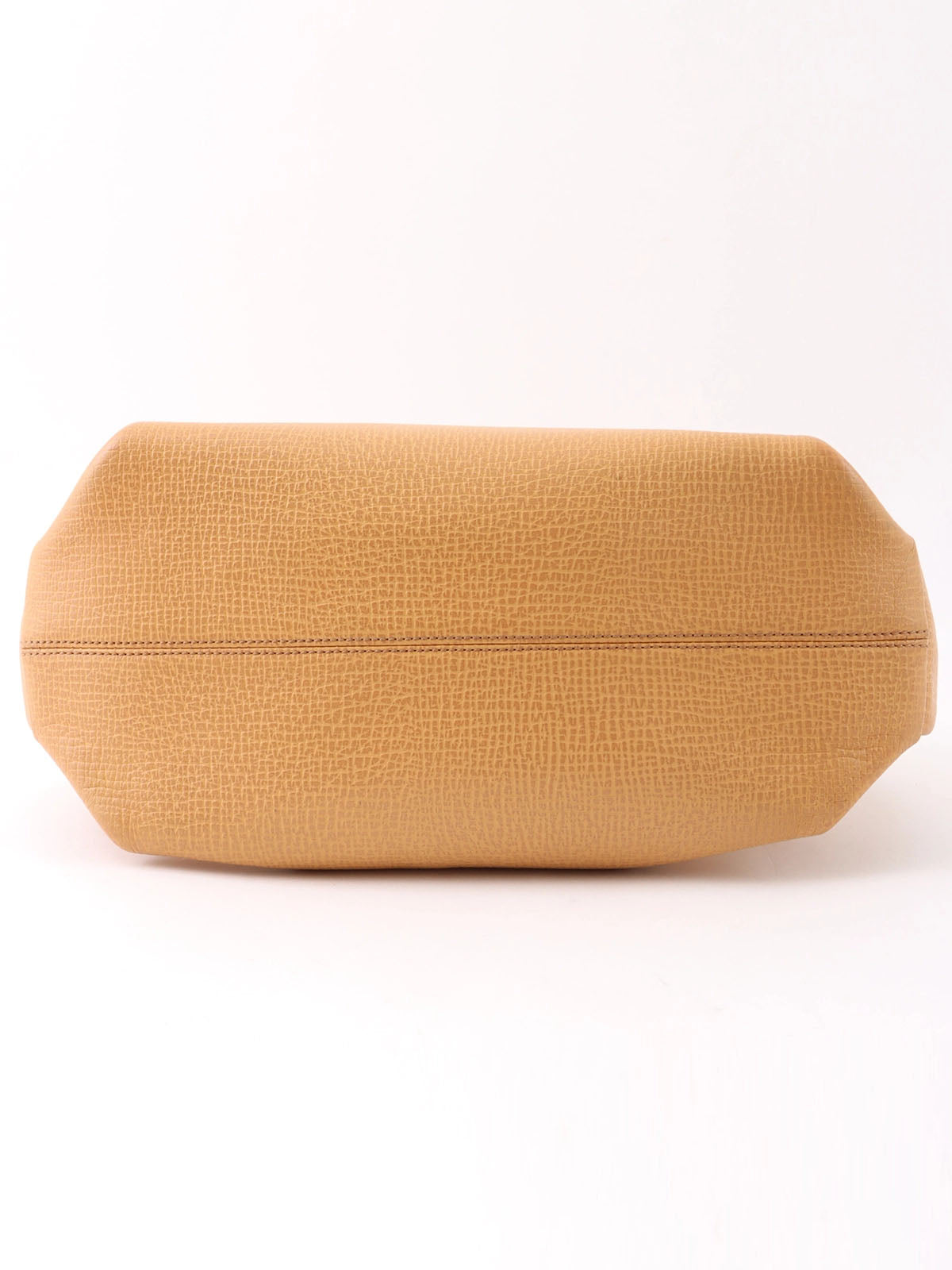 Logo embossed shoulder bag in beige