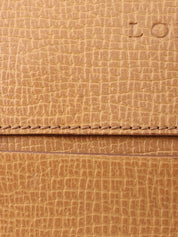 Logo embossed shoulder bag in beige