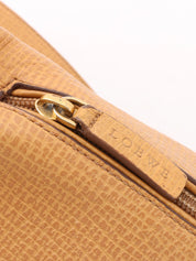 Logo embossed shoulder bag in beige