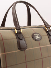 Check Pattern Boston Bag in Melon Yellow/Brown