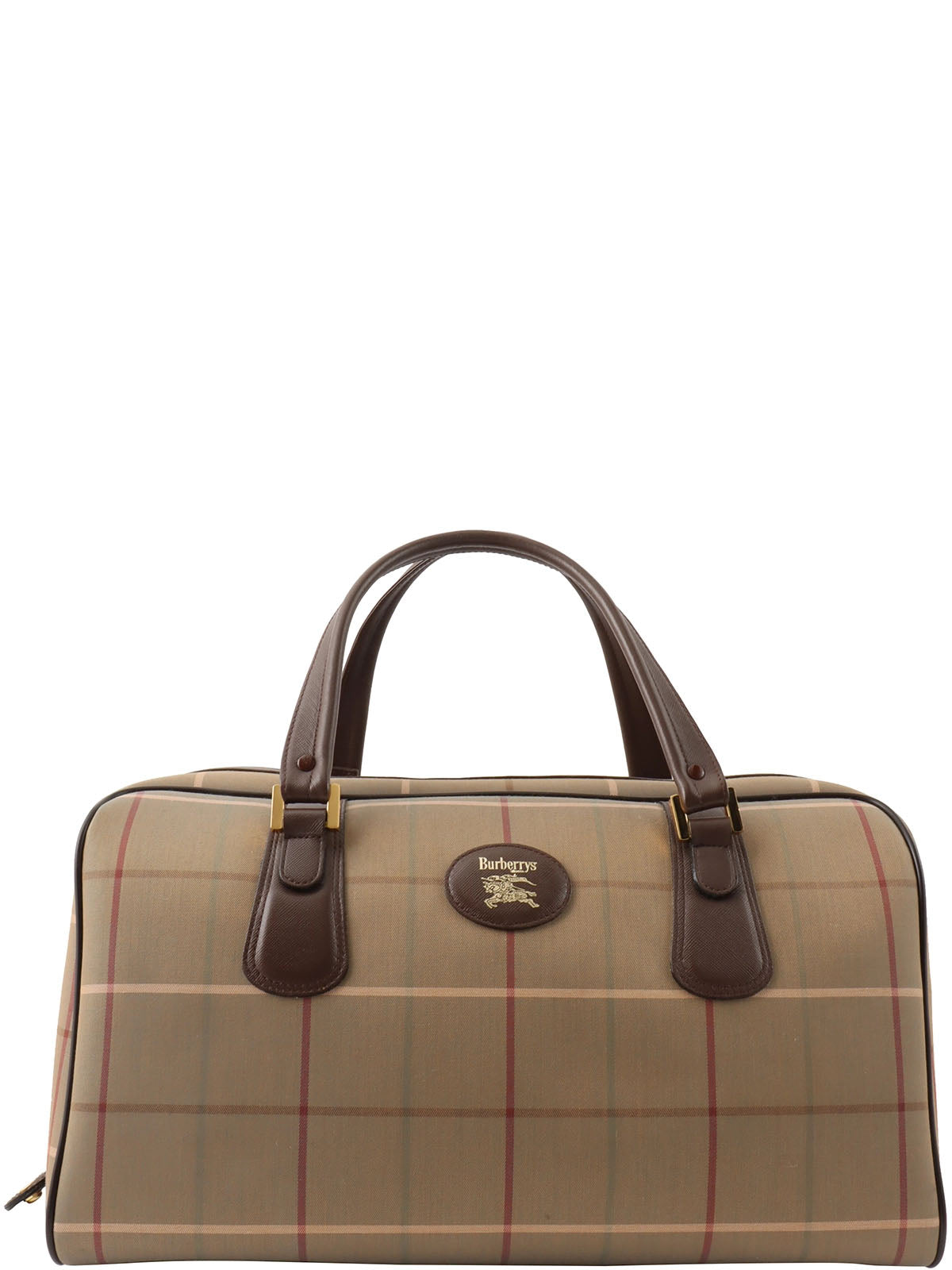 Check Pattern Boston Bag in Melon Yellow/Brown