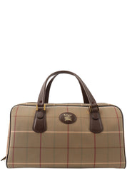 Check Pattern Boston Bag in Melon Yellow/Brown