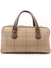 Check Pattern Boston Bag in Melon Yellow/Brown