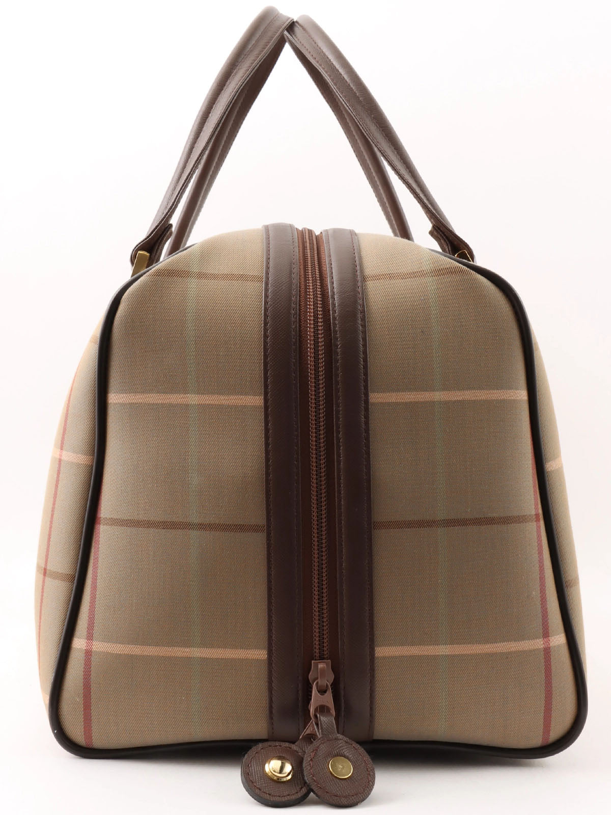 Check Pattern Boston Bag in Melon Yellow/Brown