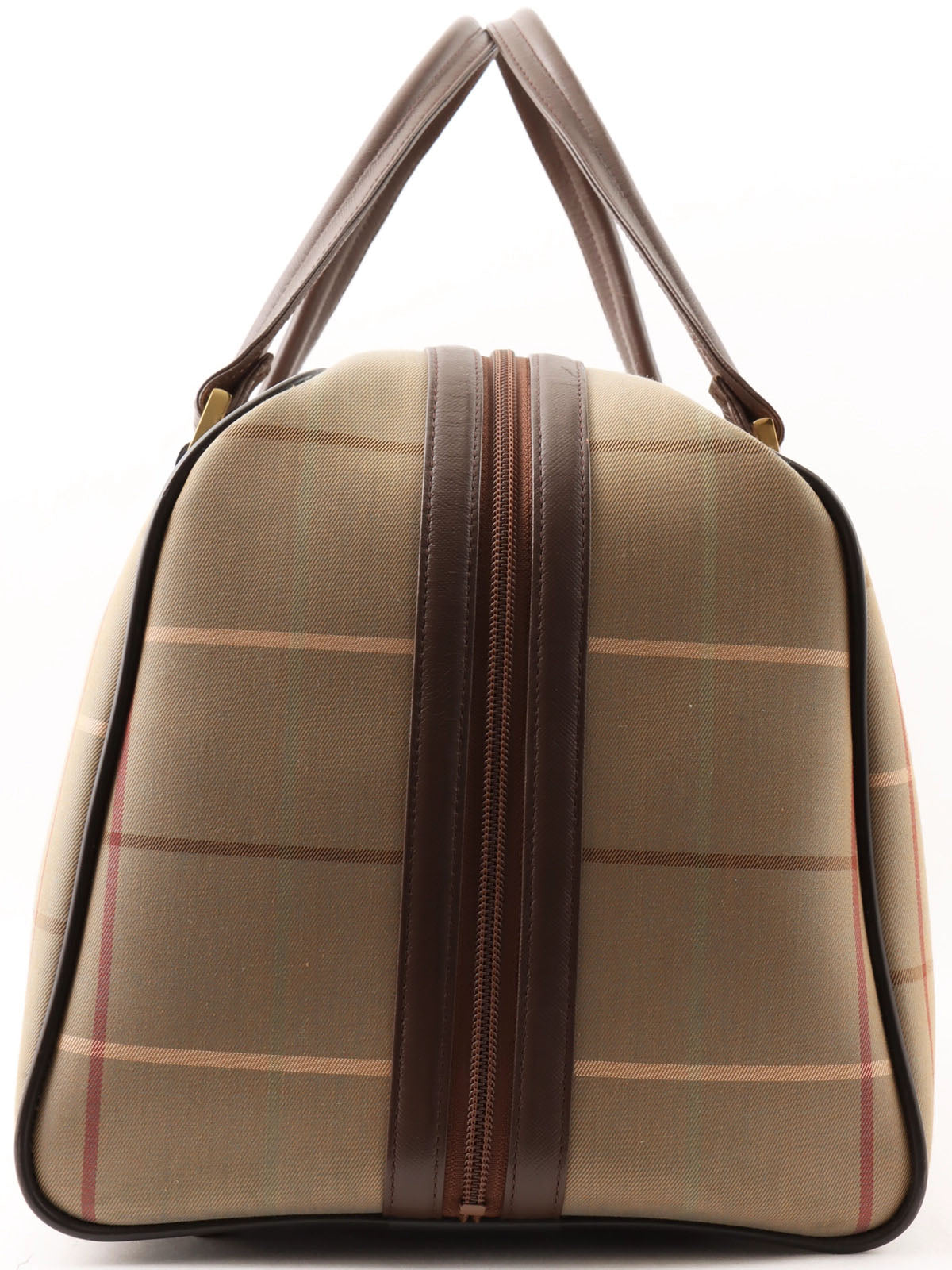 Check Pattern Boston Bag in Melon Yellow/Brown
