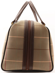 Check Pattern Boston Bag in Melon Yellow/Brown