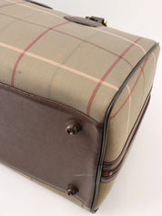 Check Pattern Boston Bag in Melon Yellow/Brown