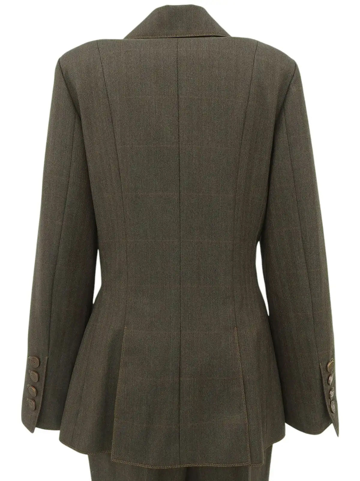 1998年製 チェックパターンCCマークボタンセットアップ ブラウン