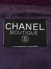 CCマークボタンツイードセットアップ　パープル