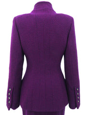 CCマークボタンツイードセットアップ　パープル