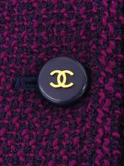 CCマークボタンツイードセットアップ　パープル