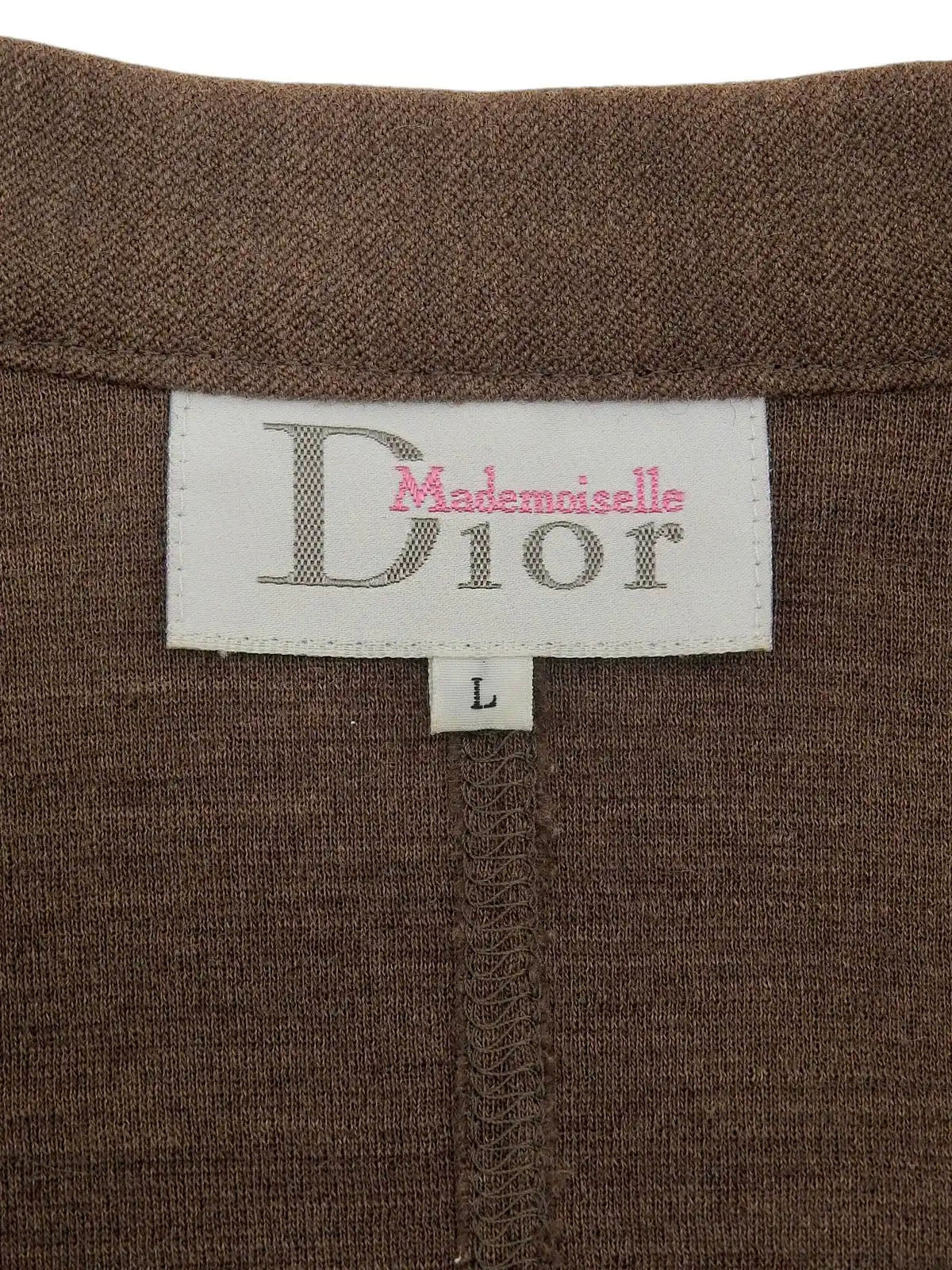 Brown wool oval zip-up long sleeve dress