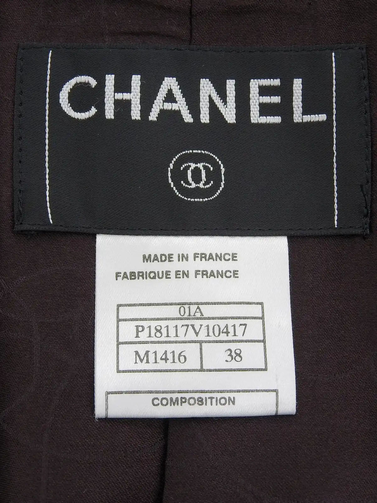 2001 Tweed CC Mark Button Jacket, Ivory/Brown