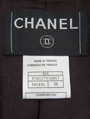 2001 Tweed CC Mark Button Jacket, Ivory/Brown