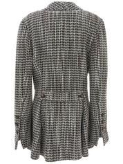 2001年製　ツイードCCマークボタンジャケット　アイボリー/ブラウン