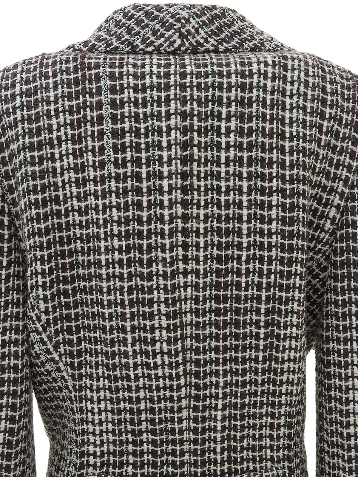 2001年製　ツイードCCマークボタンジャケット　アイボリー/ブラウン