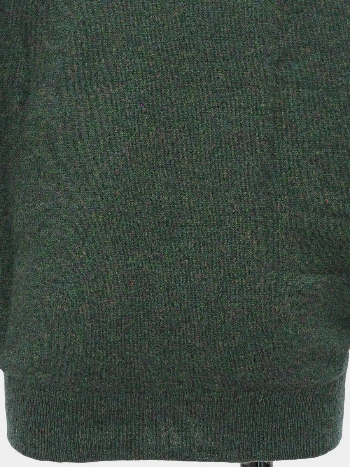 ウールロゴ刺繍ロングスリーブニットトップス　グリーン/マルチ