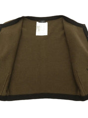 1994 Cashmere Two-Tone CC Mark Button Cardigan in Dark Brown/Black